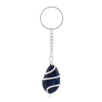 Porte-clé en laiton et Agate bleue