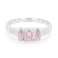 Bague en argent et Saphir pourpre de Ceylan non chauffé