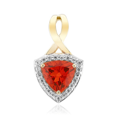 Pendentif en or et Opale de feu mexicaine AAA