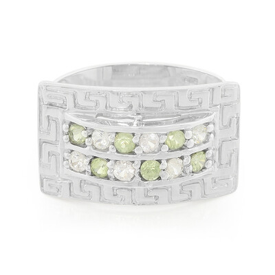 Bague en argent et Saphir vert