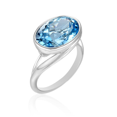 Bague en argent et Topaze bleu ciel