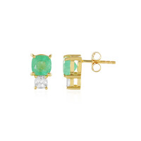 Boucles d'oreilles en argent et Emeraude de Russie