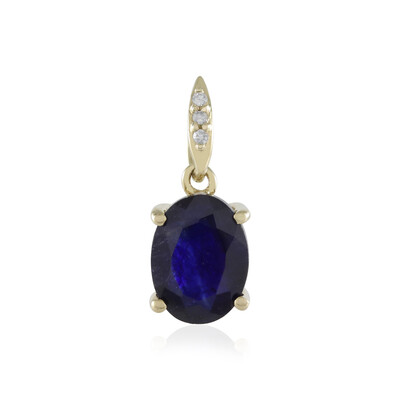 Pendentif en or et Saphir bleu de Madagascar