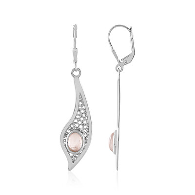 Boucles d'oreilles en argent et Quartz rose
