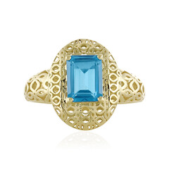 Bague en or et Topaze bleu Suisse (Ornaments by de Melo)