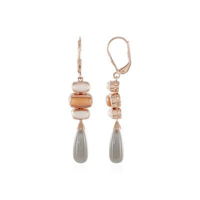 Boucles d'oreilles en argent et Pierre de lune argent (KM by Juwelo)