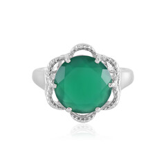 Bague en argent et Onyx vert(Adela Silber)