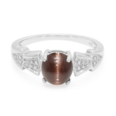 Bague en argent et Scapolite œil-de-chat