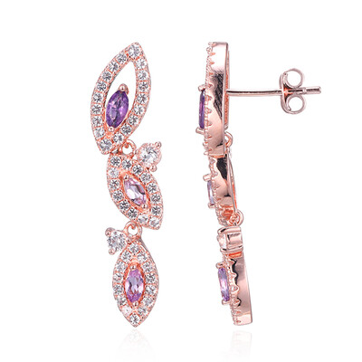 Boucles d'oreilles en argent et Améthyste de Zambie