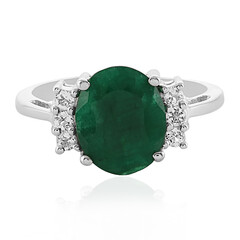 Bague en argent et Béryl couleur émeraude