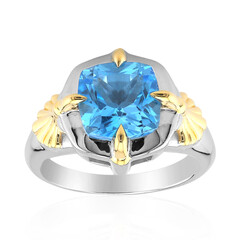 Bague en argent et Topaze bleu Suisse (Remy Rotenier)