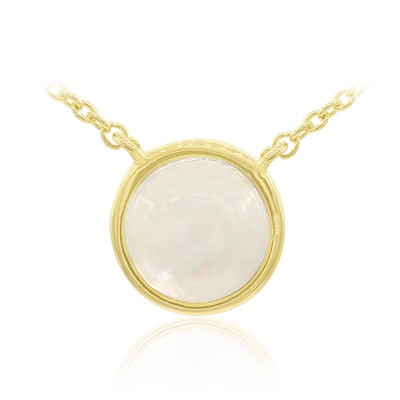Collier en argent et Pierre de Lune arc-en-ciel