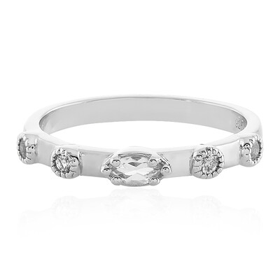 Bague en argent et Topaze blanche