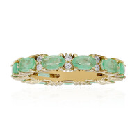 Bague en argent et Quartz vert pastel