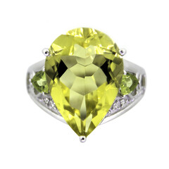 Bague en argent et Quartz de l'Ouro Verde