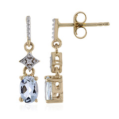 Boucles d'oreilles en or et Aigue-marine