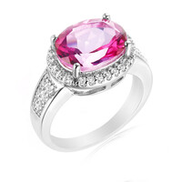 Bague en argent et Topaze rose