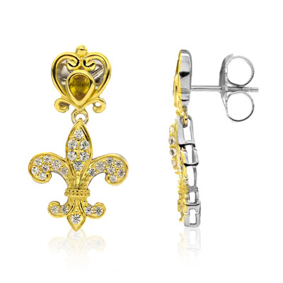 Boucles d'oreilles en argent et Saphir jaune (Dallas Prince Designs)