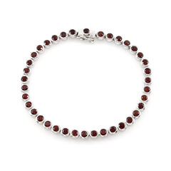 Bracelet en argent et Grenat du Mozambique