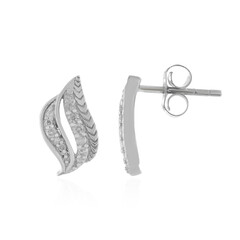 Boucles d'oreilles en argent et Diamant I4 (J)