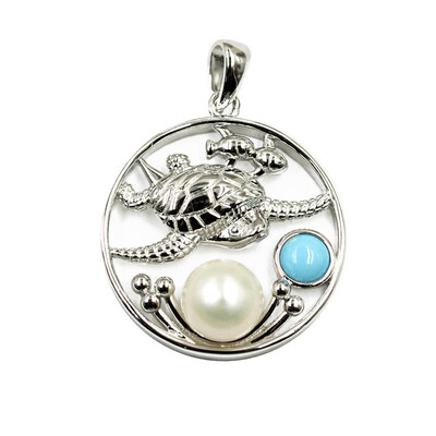 Pendentif en argent et Perle de culture d'eau douce