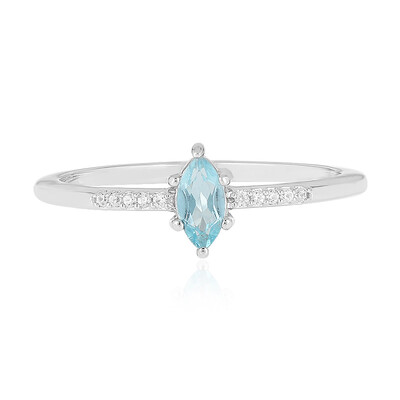 Bague en argent et Apatite bleue