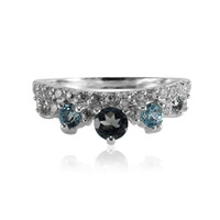 Bague en argent et Topaze bleu de Londres