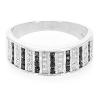 Bague en argent et Spinelle noir
