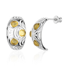 Boucles d'oreilles en argent et Ambre baltique couleur citron