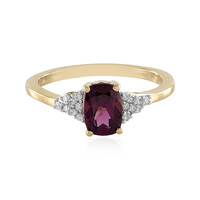Bague en or et Grenat magenta
