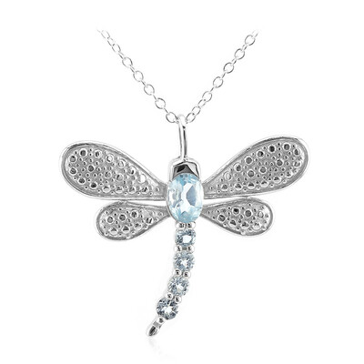 Collier en argent et Topaze bleu ciel