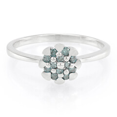 Bague en argent et Diamant fantaisie