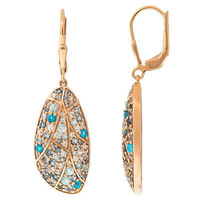 Boucles d'oreilles en argent et Apatite bleue (KM by Juwelo)