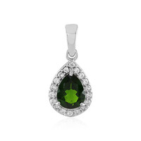 Pendentif en argent et Diopside de Russie
