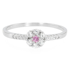 Bague en argent et Saphir rose de Ceylan