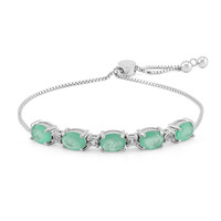 Bracelet en argent et Quartz vert pastel