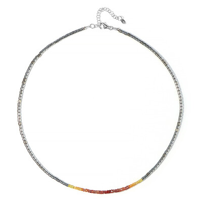 Collier en argent et Hématite argentée