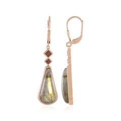 Boucles d'oreilles en argent et Labradorite cuivrée de Maniry (KM by Juwelo)
