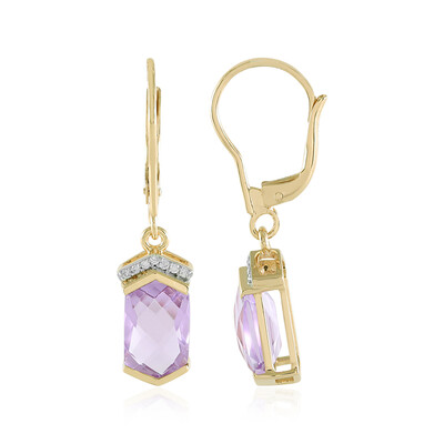 Boucles d'oreilles en or et Améthyste Rose de France (SUHANA)