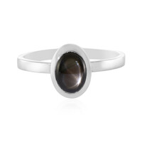 Bague en argent et Saphir étoilé noir