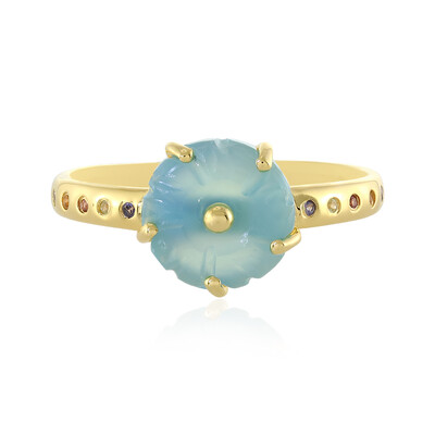 Bague en argent et Calcédoine bleue