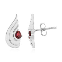 Boucles d'oreilles en argent et Saphir rouge du soir