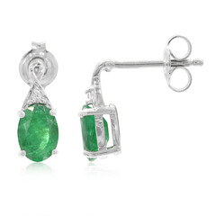 Boucles d'oreilles en argent et Emeraude de Bahia