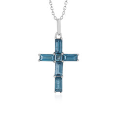 Collier en argent et Kyanite bleu pétrole