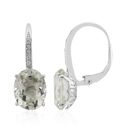 Boucles d'oreilles en argent et Améthyste verte