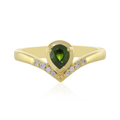 Bague en argent et Zircon de Ceylan vert
