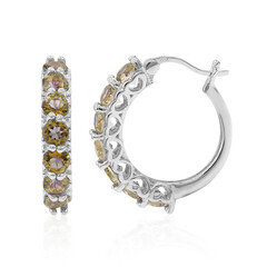 Boucles d'oreilles en argent et Quartz jaune mystique
