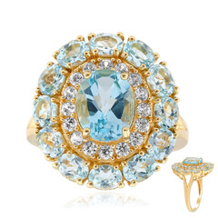 Bague en argent et Topaze bleu ciel