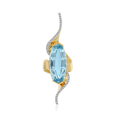 Pendentif en or et Topaze bleu ciel (Adela Gold)