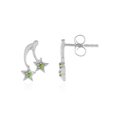 Boucles d'oreilles en argent et Diopside de Russie